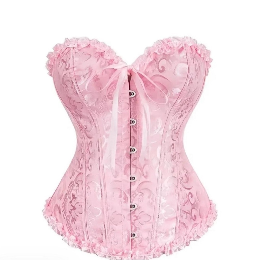 Elegant Pink Lace Corset